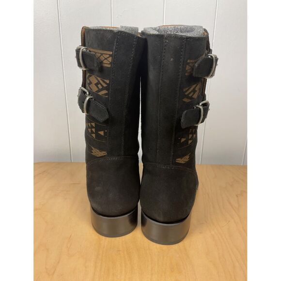 Cobra Society Javier Mens Black Suede Short Moto Riding Boots EU 40 US 7 - Picture 5 of 6